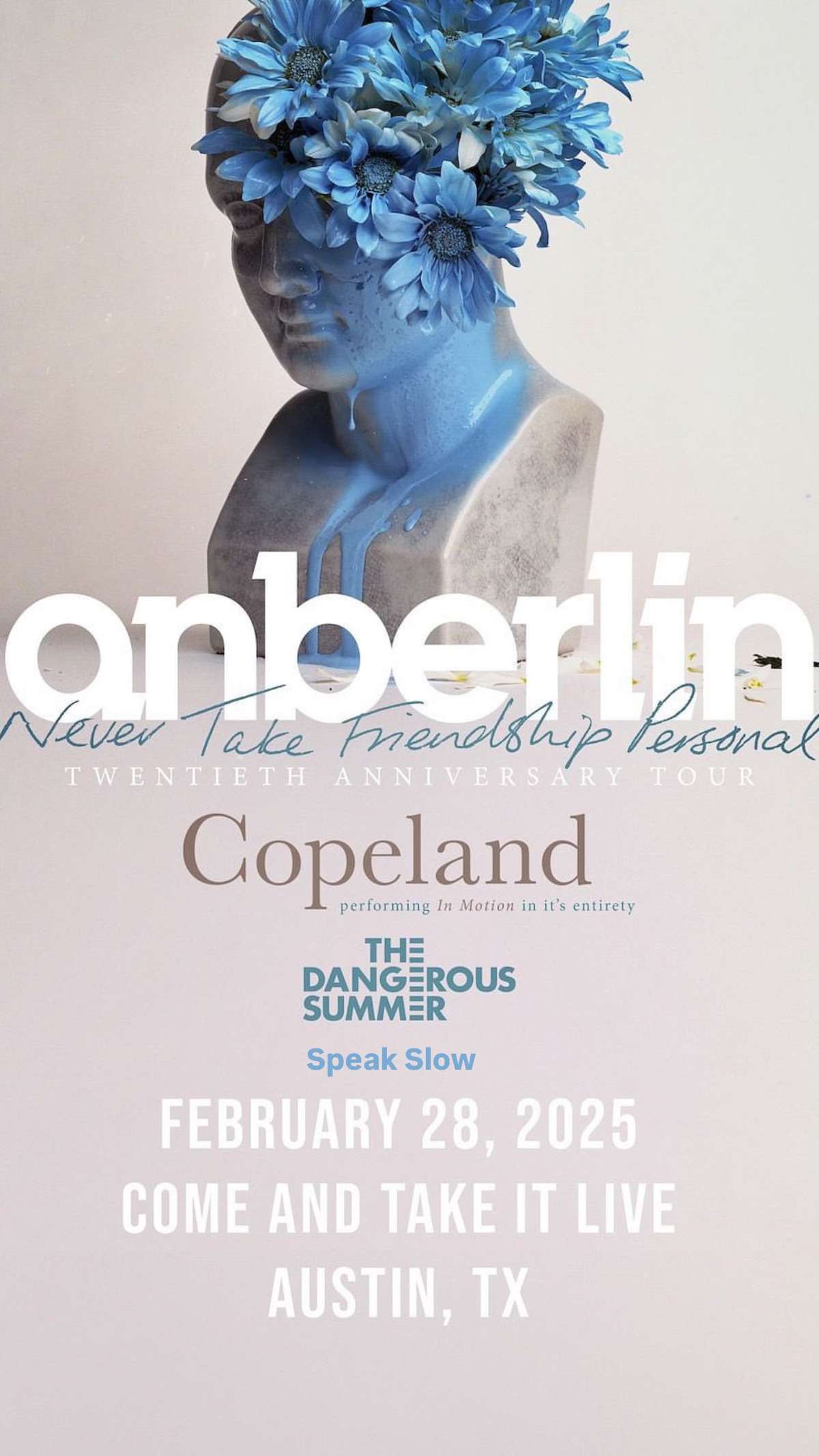 ANBERLIN: Never Take Friendship Personal 20th Anniversary Tour