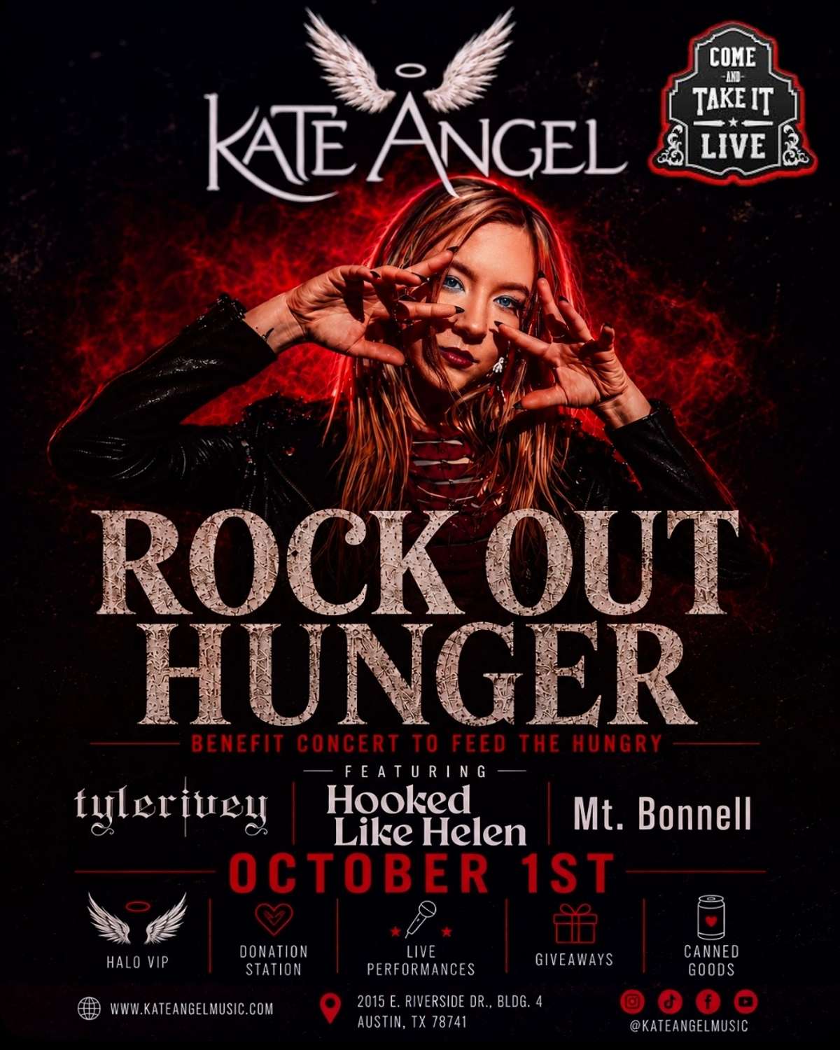 KATE ANGEL: Rock Out Hunger – Benefit Concert to Feed the Hungry