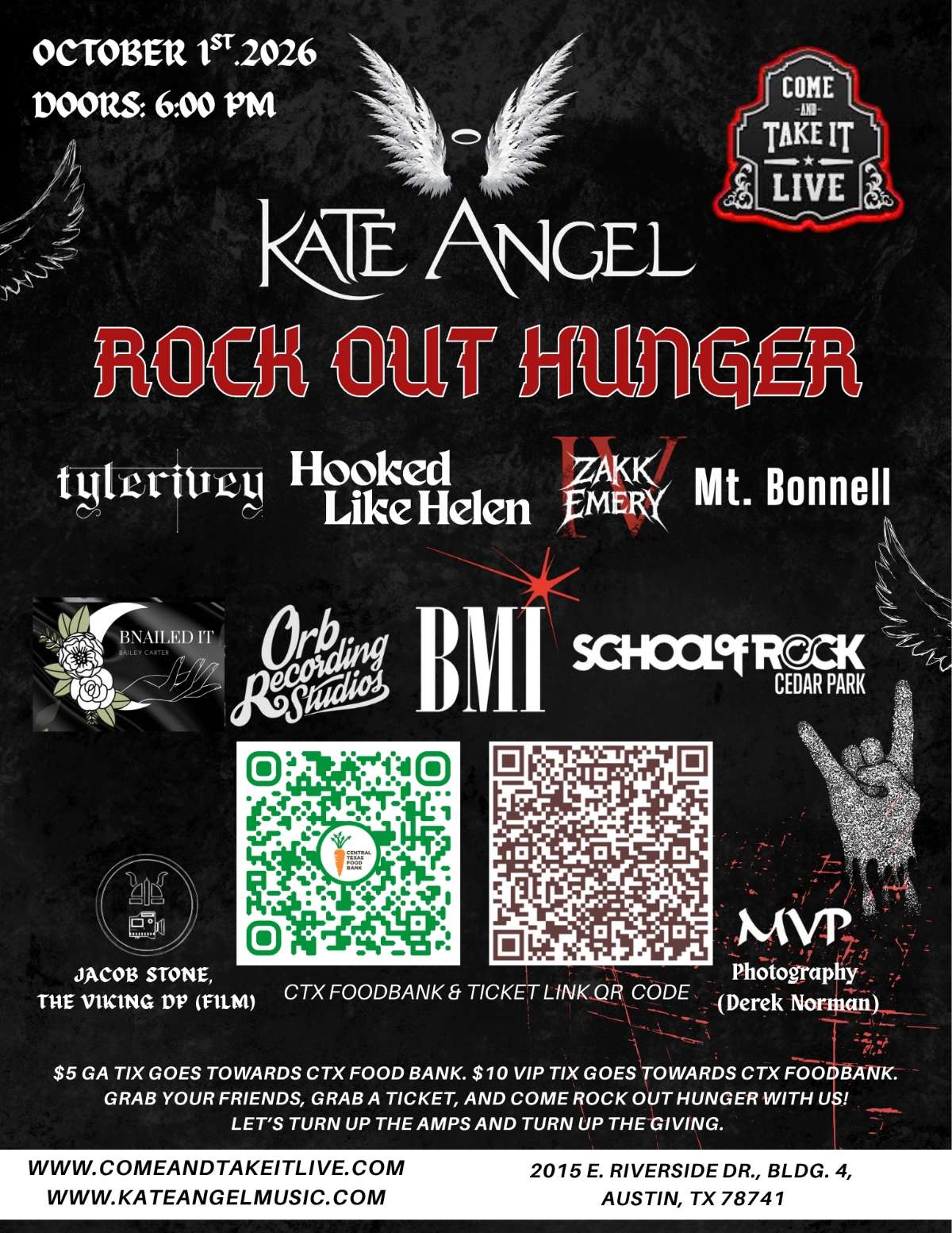 KATE ANGEL: Rock Out Hunger – Benefit Concert to Feed the Hungry