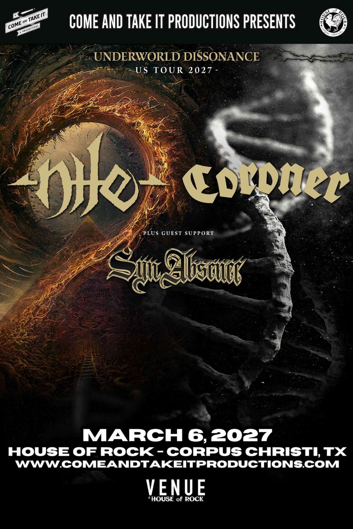 NILE / CORONER – Corpus Christi
