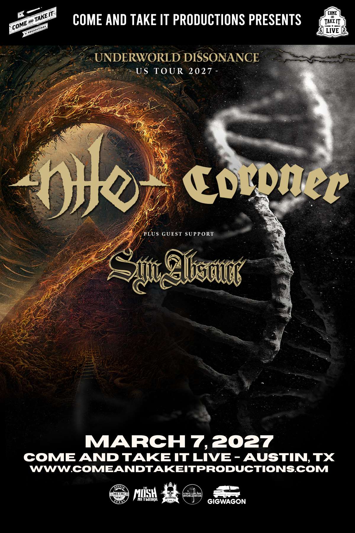 NILE / CORONER – Austin
